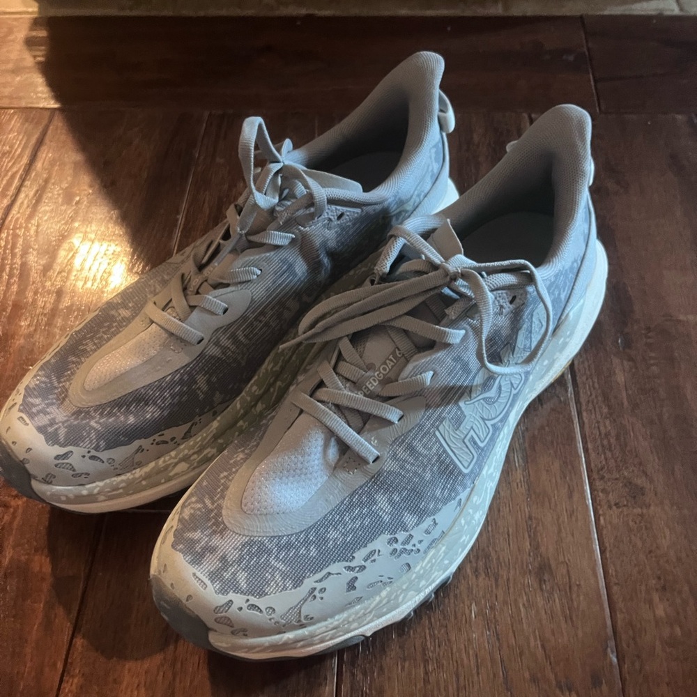 Hoka Gray and Cream Men's Sneakers
